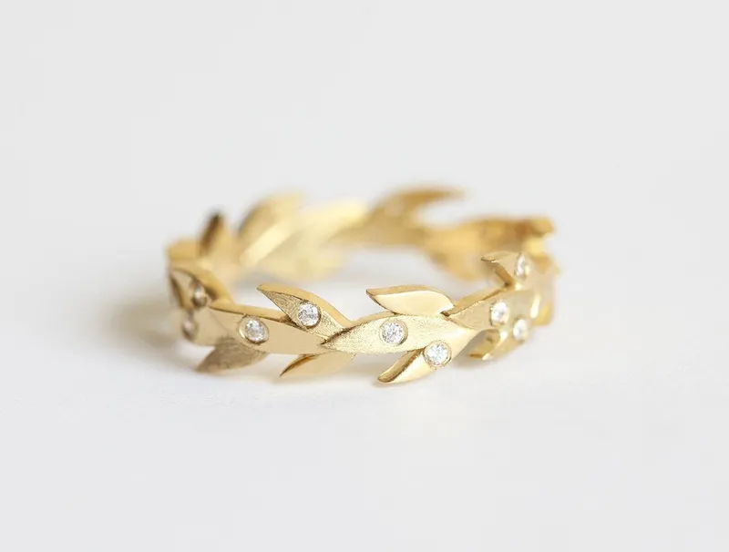 VINE WEDDING BAND, VINE WEDDING RING view 5