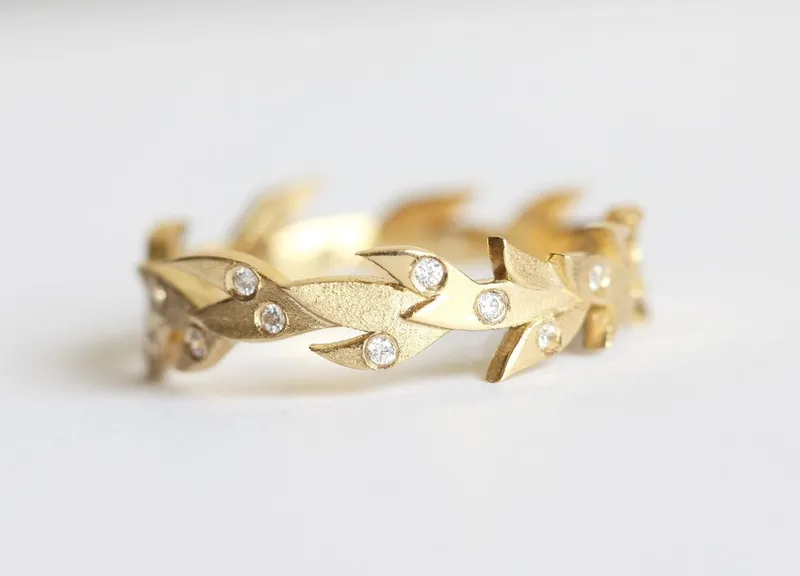 VINE WEDDING BAND, VINE WEDDING RING view 6