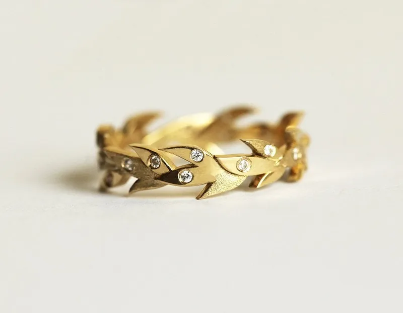 VINE WEDDING BAND, VINE WEDDING RING view 7