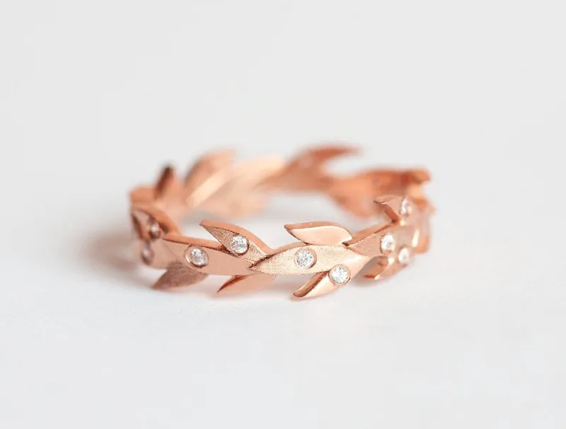 VINE WEDDING BAND, VINE WEDDING RING view 8
