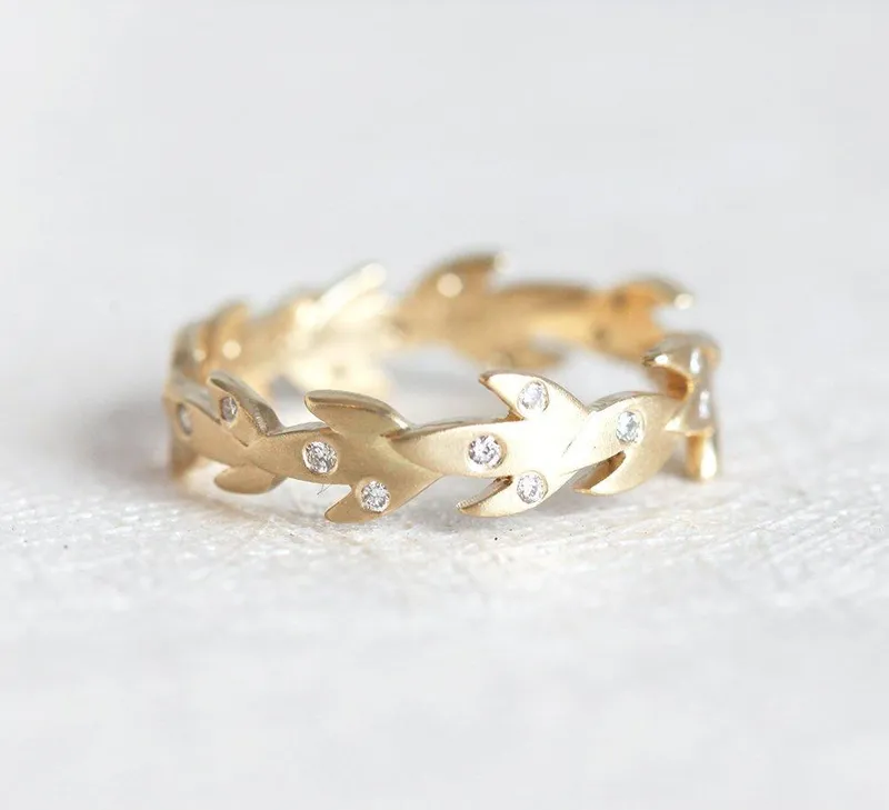 VINE WEDDING BAND, VINE WEDDING RING diamond round cut engagement ring