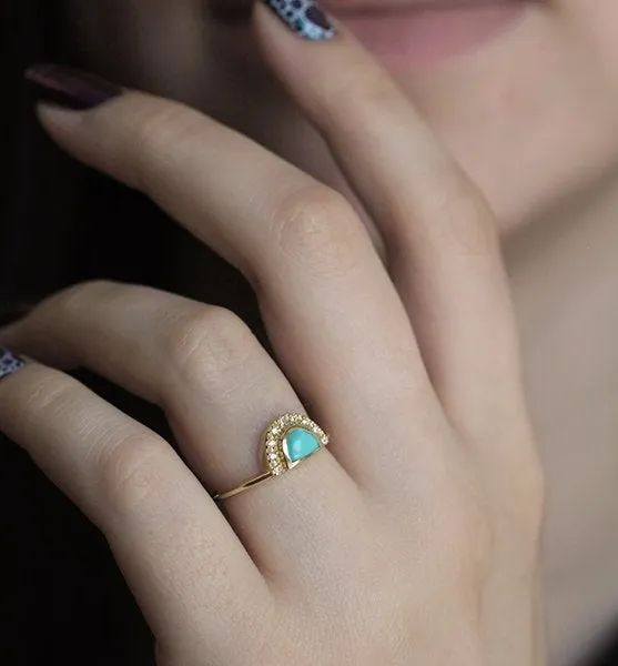 Vita Half Moon Turquoise Ring view 3