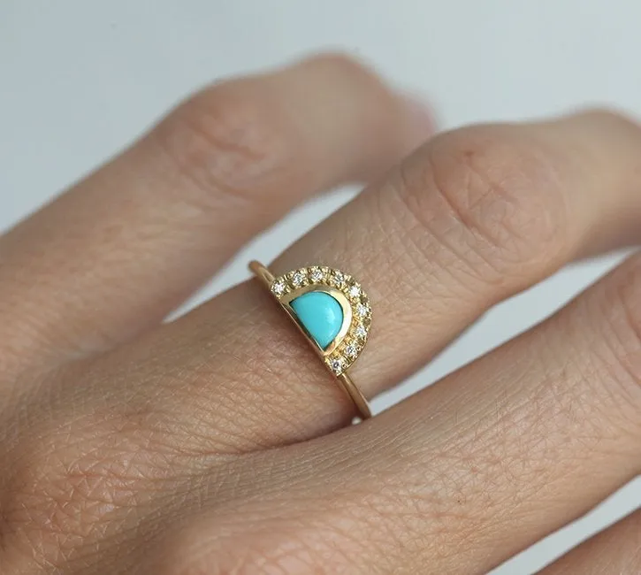 Vita Half Moon Turquoise Ring view 4