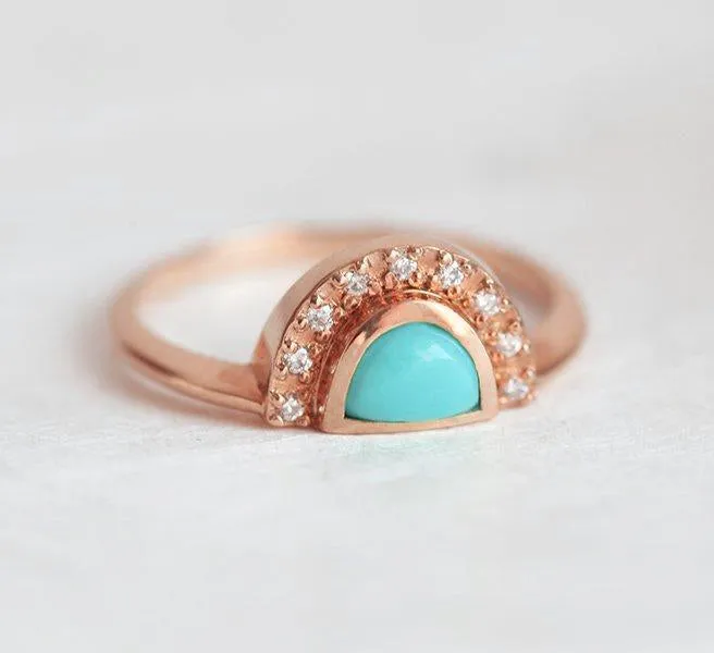 Vita Half Moon Turquoise Ring view 5