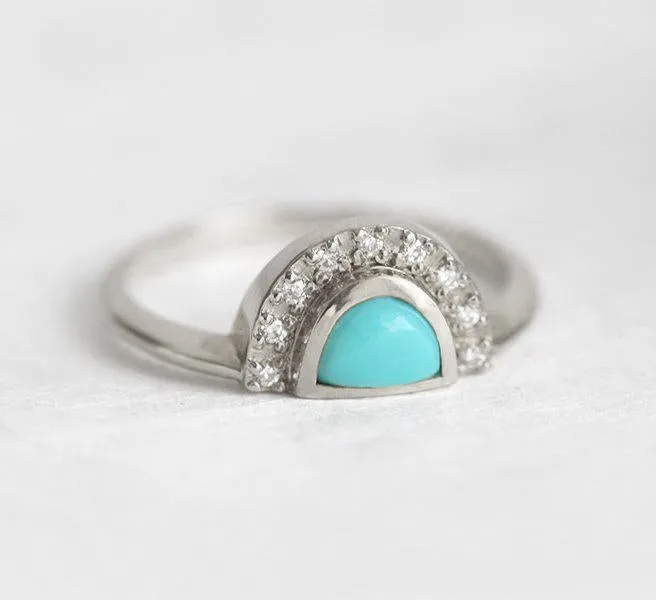 Vita Half Moon Turquoise Ring view 6