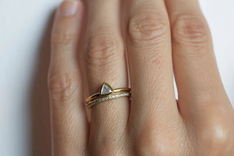 Wedding Set, Diamond Engagement Ring vy 3
