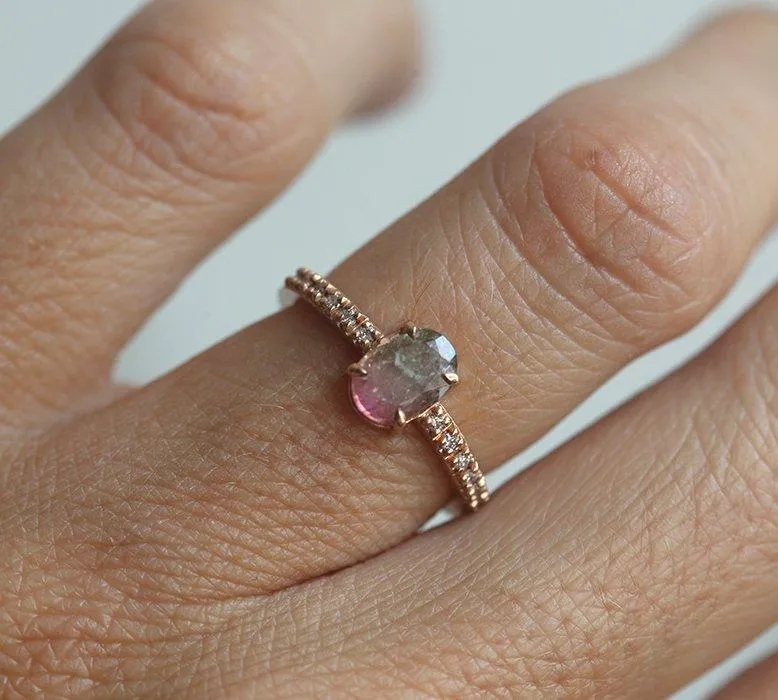 Watermelon Tourmaline Ring Rose Gold vy 5