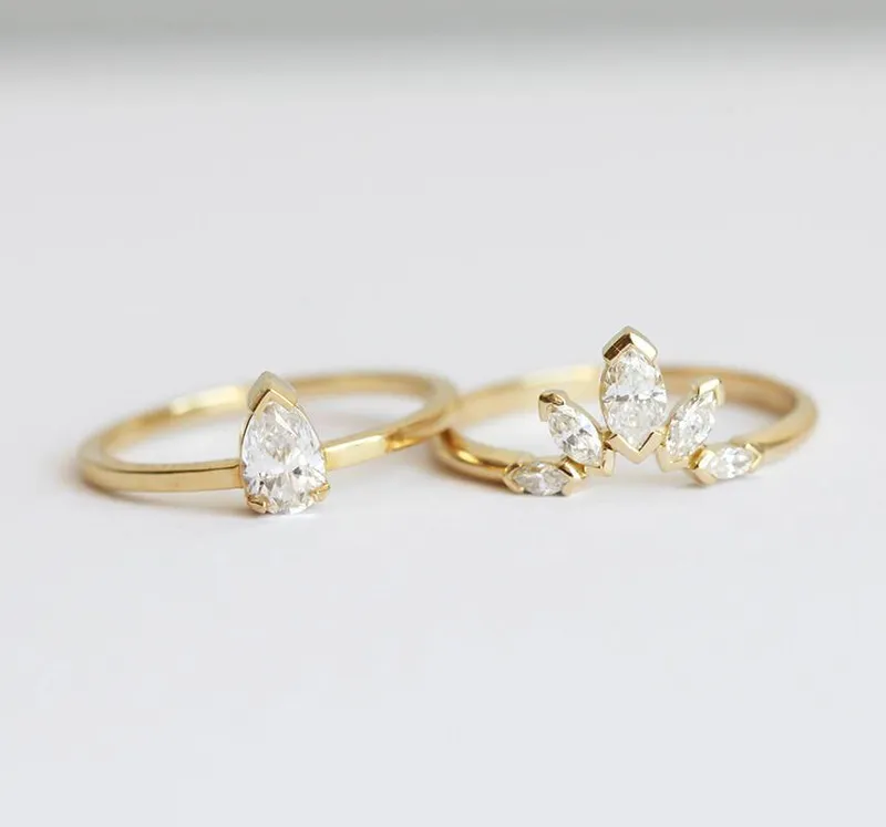 Wedding Ring Set, Diamond Wedding Set view 3