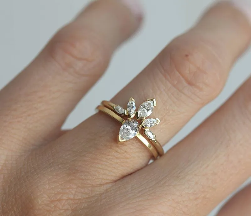 Wedding Ring Set, Diamond Wedding Set view 5