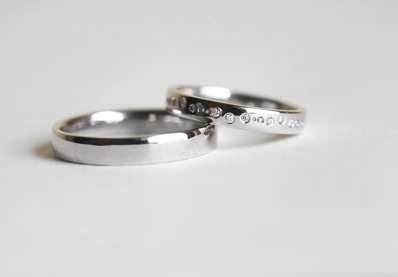 Wedding Ring Set, Wedding Band Set view 2
