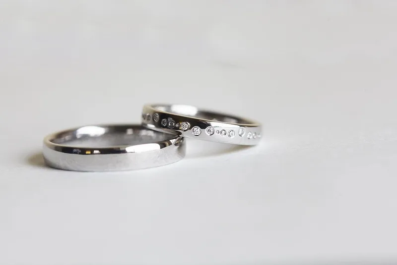 Wedding Ring Set, Wedding Band Set view 3