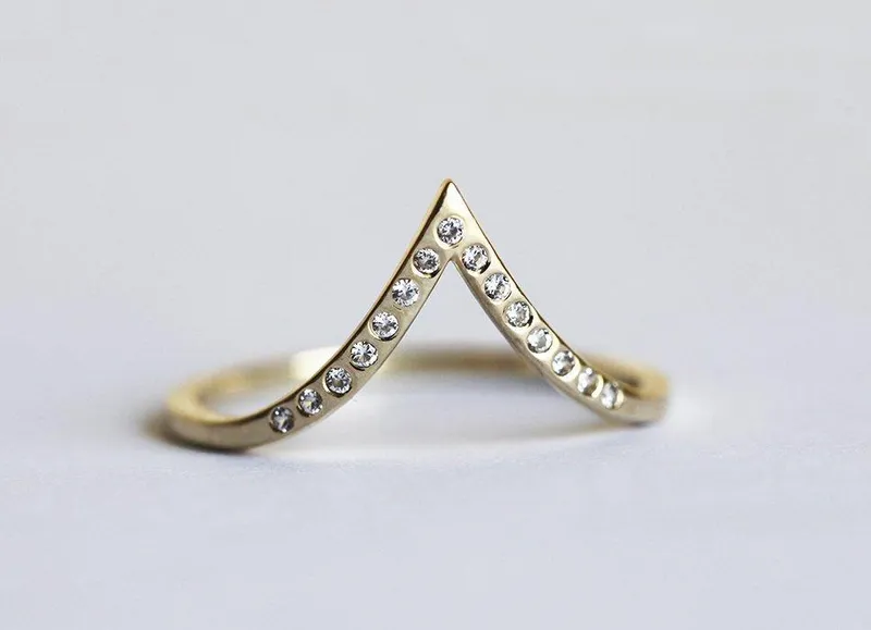 White Gold Wedding Band, Thin White Gold Ring view 3