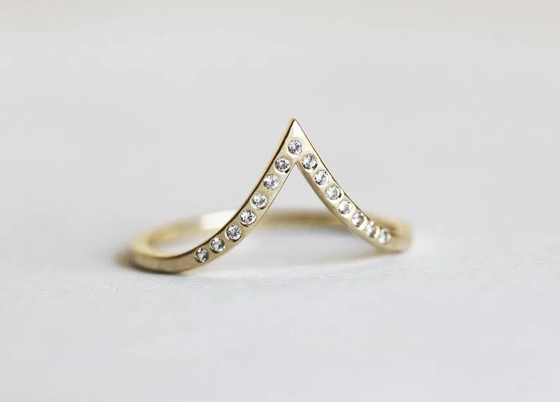 White Gold Wedding Band, Thin White Gold Ring view 5