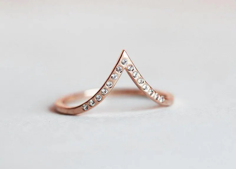 White Gold Wedding Band, Thin White Gold Ring view 6