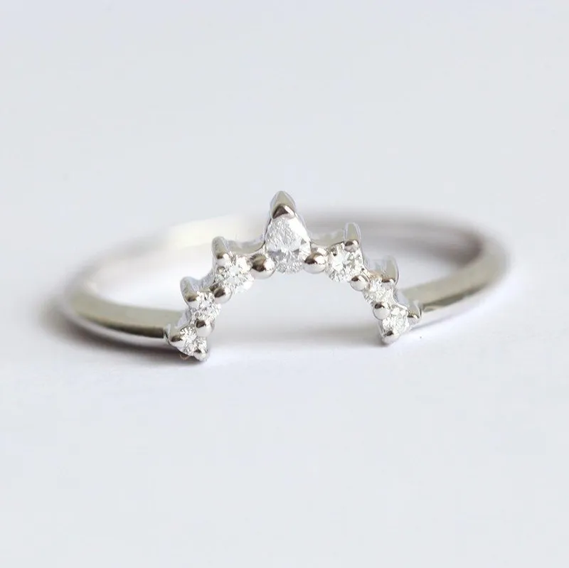 White Gold Wedding Ring, White Gold Diamond Ring view 2