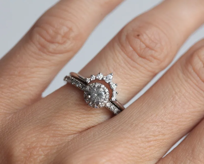 White Gold Wedding Ring, White Gold Diamond Ring view 5
