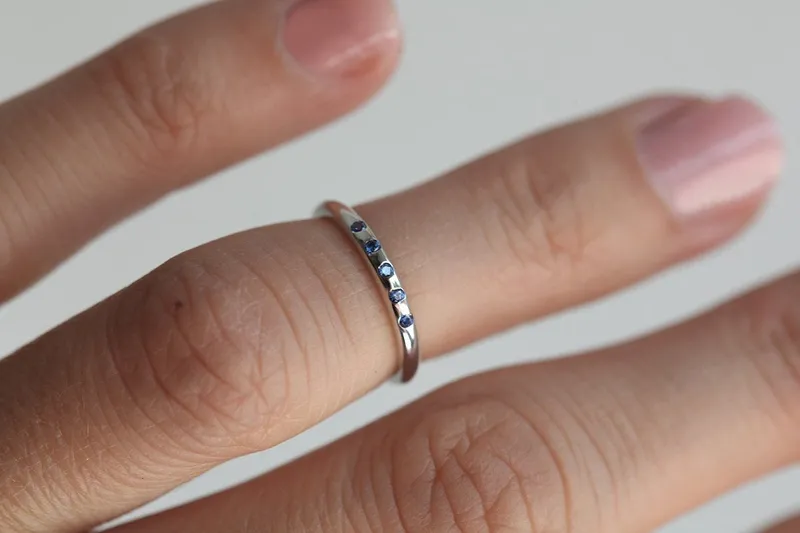 White Gold Wedding Ring, White Gold Wedding Band view 2