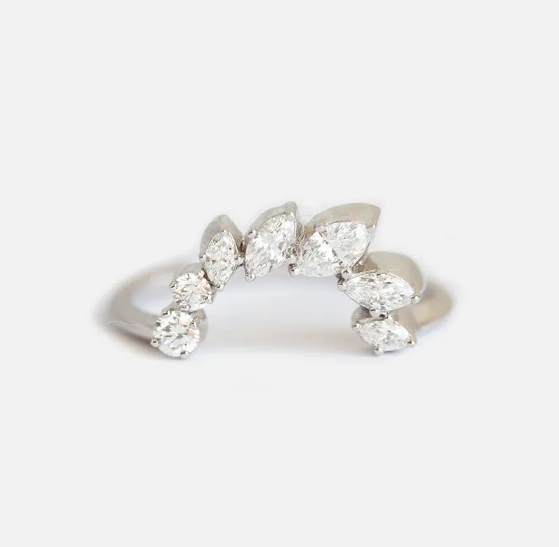 Wind Diamond Ring, Marquise Diamond Ring view 3