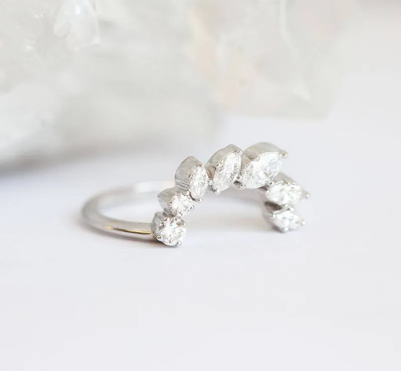 Wind Diamond Ring, Marquise Diamond Ring view 4