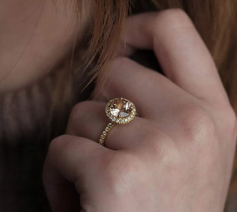 Yasmine Morganite Ring view 9