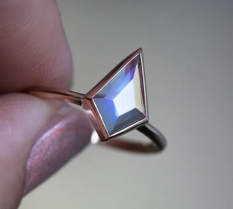 Zara Kite Moonstone Solitaire Ring view 3