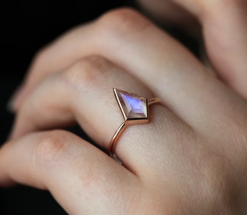 Zara Kite Moonstone Solitaire Ring view 7