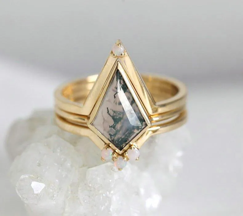 Zara Kite Moss Agate Ring vy 12