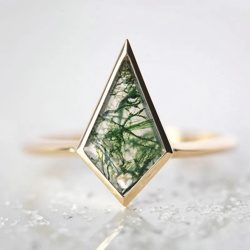 Zara Kite Moss Agate Ring vy 14