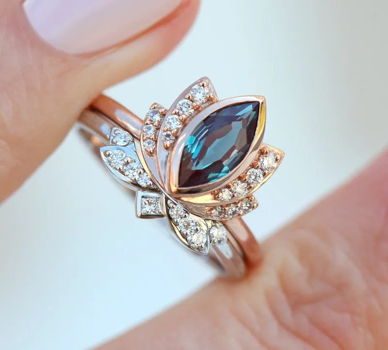 Zen Lotus Ring Set view 6