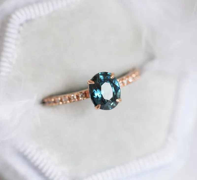 Zoe Blue Sapphire Diamond Ring view 5