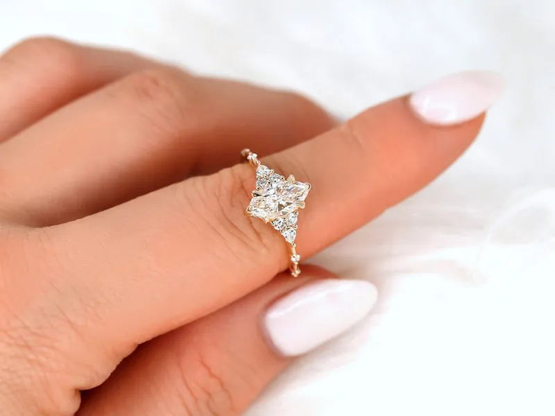 1.01ct Ready to Ship Astrid 14kt Gold Diamond Marquise Cluster Ring view 5