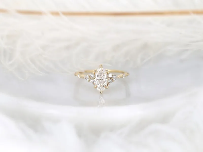 1.01ct Ready to Ship Astrid 14kt Gold Diamond Marquise Cluster Ring view 7
