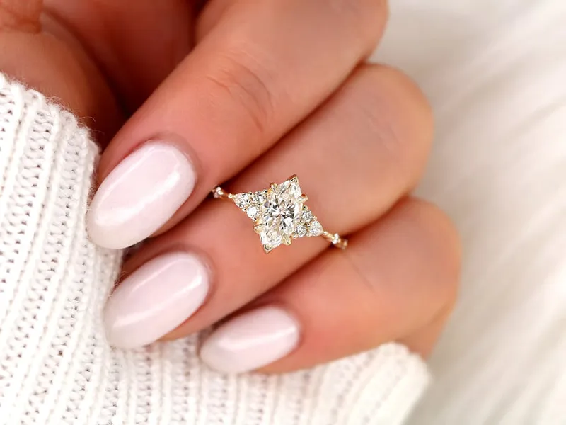 1.01ct Ready to Ship Astrid 14kt Gold Diamond Marquise Cluster Ring diamond engagement ring