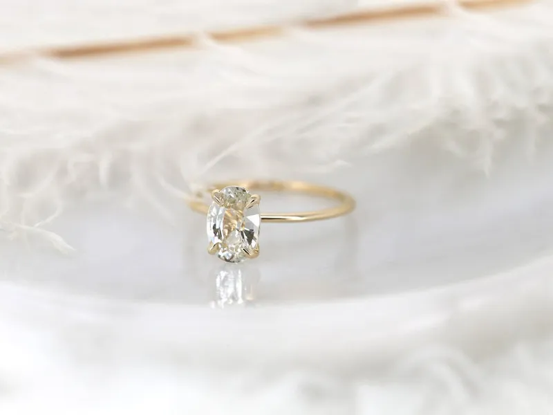 1.98ct Ready to Ship Layla 14kt Gold Butter Champagne Sapphire Oval Solitaire Ring vy 6