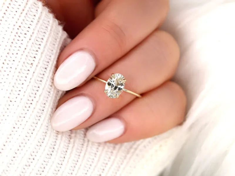 1.98ct Ready to Ship Layla 14kt Gold Butter Champagne Sapphire Oval Solitaire Ring vy 5