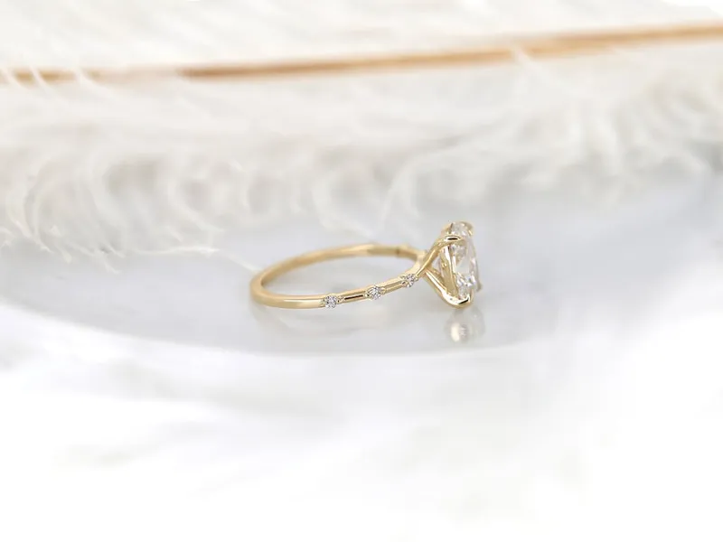 1.69ct Ready to Ship Alix 14kt Gold Diamond Dainty Minimalist Oval Solitaire Ring vy 4