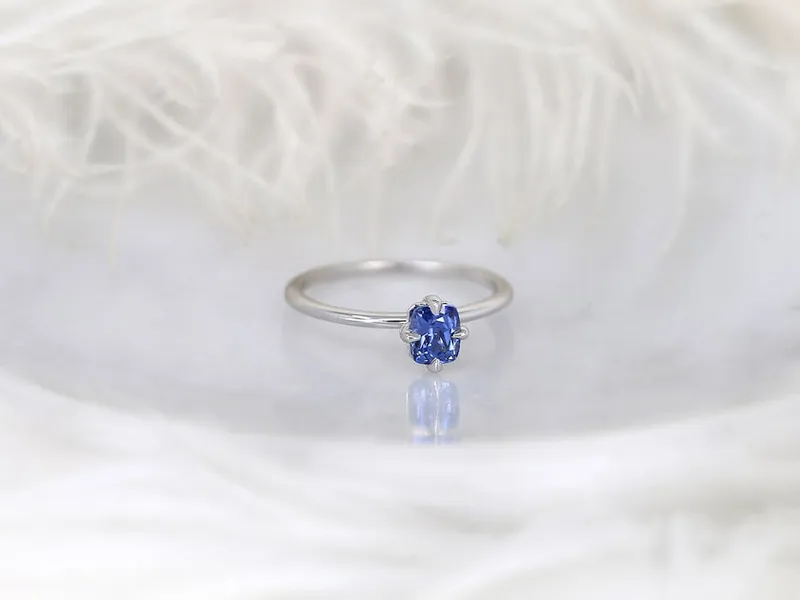 0.72ct Ready to Ship Rita 14kt White Gold Cornflower Sapphire Solitaire Ring view 5