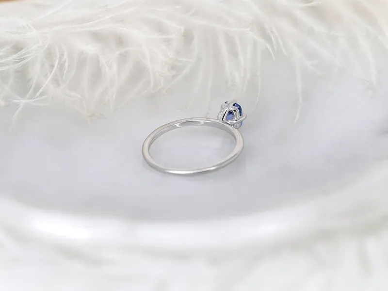 0.72ct Ready to Ship Rita 14kt White Gold Cornflower Sapphire Solitaire Ring view 7