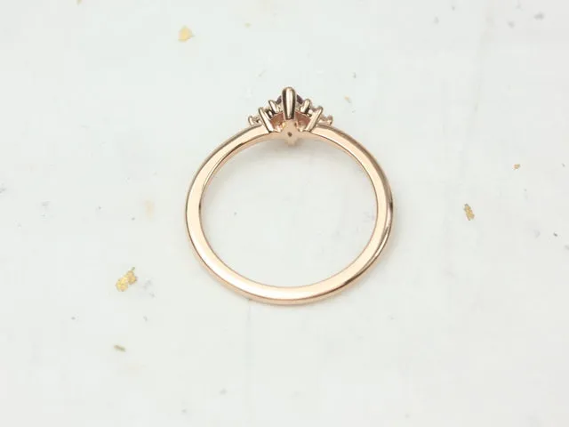 Charlie 6x3mm 14kt Gold Alexandrite Sapphire Cluster Ring vy 4