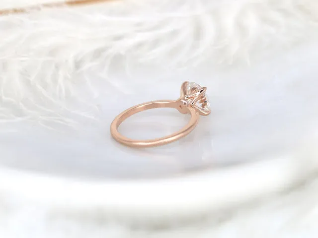 2ct Freesia 8mm 14kt Rose Gold Moissanite Minimalist Round Solitaire Ring vy 7