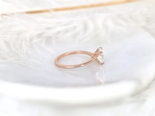 2ct Freesia 8mm 14kt Rose Gold Moissanite Minimalist Round Solitaire Ring vy 6