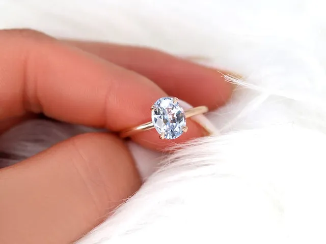 2.37ct Ready to Ship Dakota 14kt Rose Gold Lavender Cornflower Sapphire Oval Solitaire Ring sapphire oval cut engagement ring