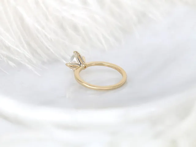 2ct Finley 7.5mm 14kt Moissanite Kite Set Cushion Solitaire Engagement Ring view 6