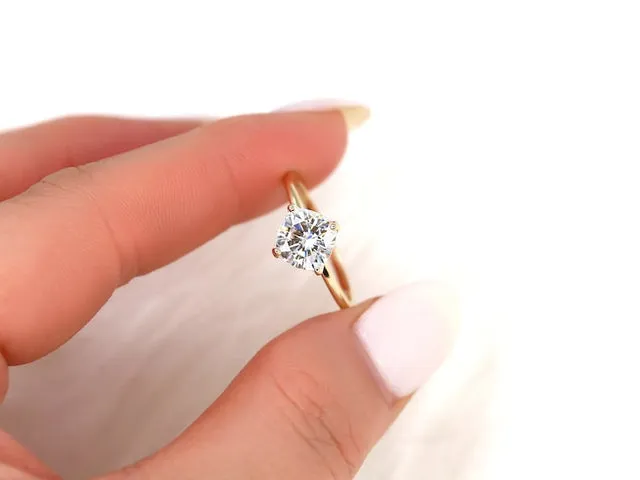 2ct Finley 7.5mm 14kt Moissanite Kite Set Cushion Solitaire Engagement Ring engagement ring