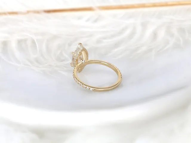 2.80ct LOW Velma 14x7mm 14kt Moissanite Marquise Hidden Halo Ring view 7
