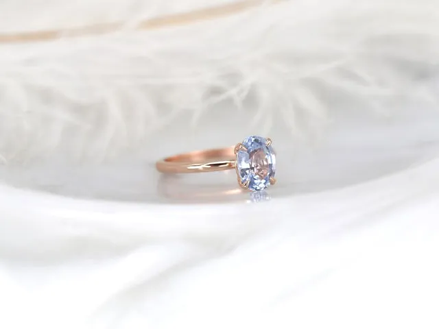 2.37ct Ready to Ship Dakota 14kt Rose Gold Lavender Cornflower Sapphire Oval Solitaire Ring vy 7
