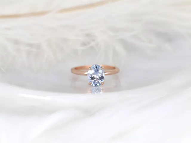 2.37ct Ready to Ship Dakota 14kt Rose Gold Lavender Cornflower Sapphire Oval Solitaire Ring vy 6