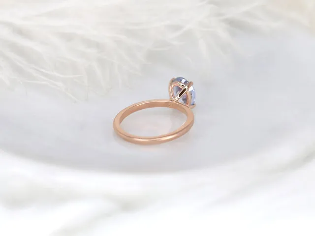 2.37ct Ready to Ship Dakota 14kt Rose Gold Lavender Cornflower Sapphire Oval Solitaire Ring vy 8