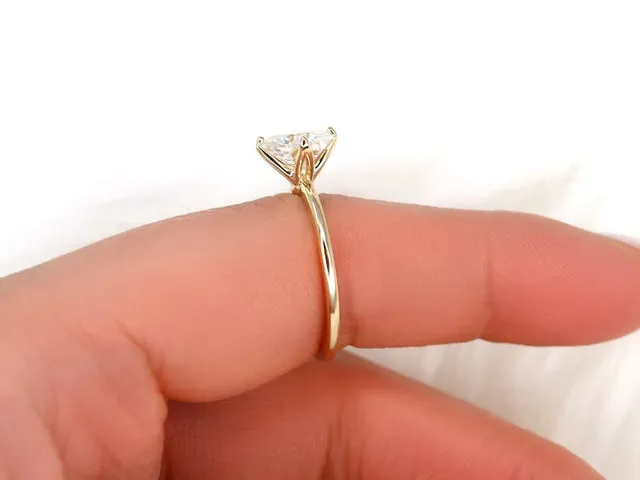 2ct Finley 7.5mm 14kt Moissanite Kite Set Cushion Solitaire Engagement Ring view 4