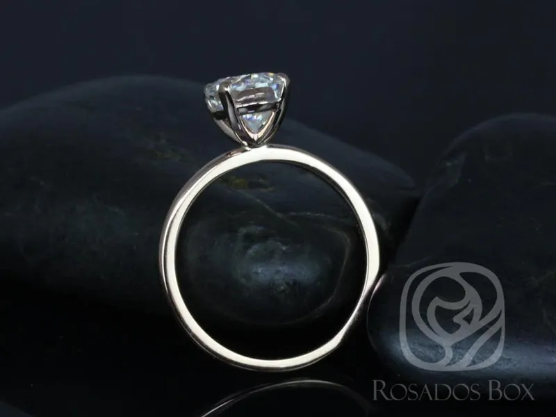 2ct Dakota 9x7mm 14kt Rose Gold Moissanite Oval Solitaire Ring vy 5